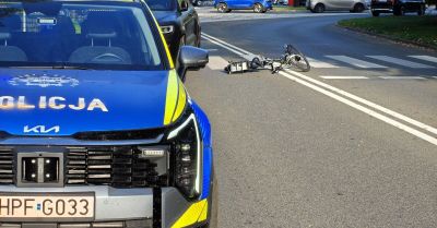 Rowerzystka wjechała na przejście i uderzyła w Jeepa